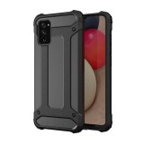 Gigapack műanyag telefonvédő (közepesen ütésálló, Samsung Galaxy A03s (SM-A037F) szilikon belső, fémhatás) fekete