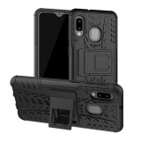 Gigapack műanyag telefonvédő (közepesen ütésálló, Samsung Galaxy A20e (SM-A202F) szilikon belső, autógumi minta) fekete