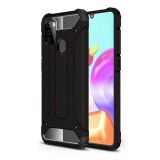 Gigapack műanyag telefonvédő (közepesen ütésálló, Samsung Galaxy A21s (SM-A217F) szilikon belső, fémhatás) fekete