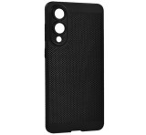 Gigapack Műanyag telefonvédő (légáteresztő, lyukacsos, kameravédő) FEKETE Samsung Galaxy S25 Edge (SM-S937)