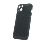 Gigapack Műanyag telefonvédő (légáteresztő, lyukacsos minta, kamera védelem) FEKETE Apple iPhone 15 Plus