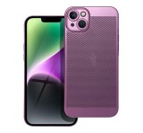 Gigapack Műanyag telefonvédő (légáteresztő, lyukacsos minta, kamera védelem) LILA Apple iPhone 14 Plus