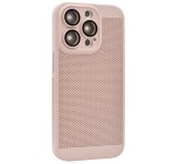 Gigapack Műanyag telefonvédő (légáteresztő, lyukacsos minta, kamera védelem) RÓZSASZÍN Apple iPhone 14 Pro