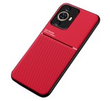 Gigapack Műanyag telefonvédő (szilikon keret, közepesen ütésálló, beépített fémlemez, bőr hatású hátlap, csíkos minta) PIROS Huawei Nova 11 Pro