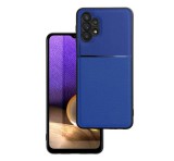 Gigapack Műanyag telefonvédő (szilikon keret, közepesen ütésálló, beépített fémlemez, bőr hatású hátlap, csíkos minta) SÖTÉTKÉK Samsung Galaxy A32 4G (SM-A325)