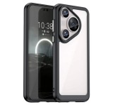 Gigapack Műanyag telefonvédő (szilikon keret, ütésállóság, átlátszó hátlap) FEKETE Huawei Pura 70 Pro