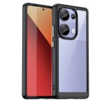 Gigapack Műanyag telefonvédő (szilikon keret, ütésállóság, átlátszó hátlap) FEKETE Xiaomi Poco M6 Pro LTE, Redmi Note 13 Pro 4G