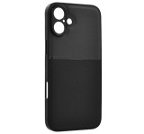 Gigapack Műanyag telefonvédő (szilikon keret, ütésállóság, mágneses, bőr hatású hátlap, csíkos) FEKETE Apple iPhone 16 Plus