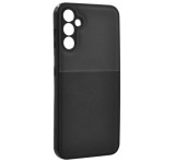 Gigapack Műanyag telefonvédő (szilikon keret, ütésállóság, mágneses, bőr hatású hátlap, csíkos) FEKETE Samsung Galaxy A35 5G (SM-A356)