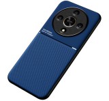 Gigapack Műanyag telefonvédő (szilikon keret, ütésállóság, mágneses, bőr hatású hátlap, csíkos) SÖTÉTKÉK Honor Magic6 Lite 5G