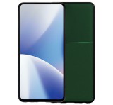 Gigapack Műanyag telefonvédő (szilikon keret, ütésállóság, mágneses, bőr hatású hátlap, csíkos) SÖTÉTZÖLD Xiaomi Redmi Note 13 5G