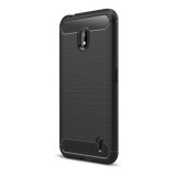 Gigapack Nokia 2.2 Szilikon telefonvédő (légpárnás sarok, szálcsiszolt, karbon minta, fekete)