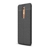 Gigapack Nokia 5.1 Szilikon telefonvédő (bőr hatású, varrás minta, fekete)