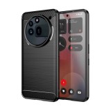 Gigapack Nothing Phone (3a) Pro szilikon telefonvédő (ütésállóság, légpárnás sarok, szálcsiszolt, karbon minta) fekete