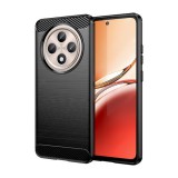 Gigapack Oppo Reno 12 FS 5G szilikon telefonvédő (ütésállóság, légpárnás sarok, szálcsiszolt, karbon minta) fekete