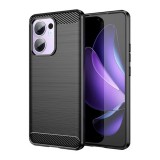 Gigapack Oppo Reno 13 F 5G szilikon telefonvédő (ütésállóság, légpárnás sarok, szálcsiszolt, karbon minta) fekete