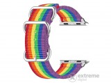 Gigapack pótszíj Apple Watch Series 1 okosórához,  42mm, vászon, állítható, szivárvány mintás