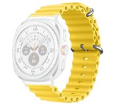 Gigapack Pótszíj (egyedi méret, szilikon, állítható, hullám) CITROMSÁRGA Samsung Galaxy Watch Ultra eSIM 47mm (SM-L705)