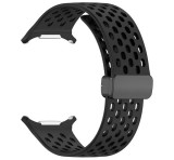 Gigapack Pótszíj (egyedi méret, szilikon, lyukacsos, légáteresztő) FEKETE Samsung Galaxy Watch Ultra eSIM 47mm (SM-L705)