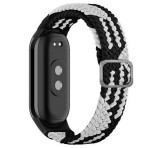 Gigapack Pótszíj (egyedi méret, textil, szőtt minta) FEKETE/FEHÉR Xiaomi Band 8