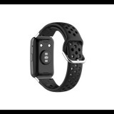 Gigapack Pótszíj (szilikon, lyukacsos, légáteresztő, 20 mm) FEKETE [Huawei Watch Fit] (5996591048017) - Szíj