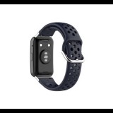 Gigapack Pótszíj (szilikon, lyukacsos, légáteresztő, 20 mm) SÖTÉTKÉK [Huawei Watch Fit] (5996591047683) - Szíj