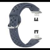 Gigapack Pótszíj (szilikon, lyukacsos, légáteresztő, 20 mm) SZÜRKE [Huawei Watch Fit] (5996591084169) - Szíj