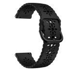 Gigapack Pótszíj (univerzális, 20mm, szilikon, lyukacsos, virág) FEKETE