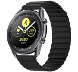 Gigapack Pótszíj (univerzális, 22mm, szilikon, bőr hatású, 3D, mágneses) FEKETE