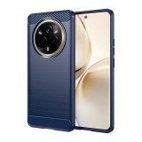 Gigapack Realme 14 Pro szilikon telefonvédő (ütésállóság, légpárnás sarok, szálcsiszolt, karbon minta) sötétkék