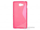 Gigapack S-line telefonvédő gumi/szilikon tok Sony Xperia M2 (D2303) készülékhez, rózsaszín