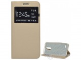 Gigapack S-View Cover álló bőr tok Samsung Galaxy A6 (2018) SM-A600F készülékhez, arany