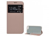 Gigapack S-View Cover űlló műbőr tok Huawei Y6 (2018) készülékhez, rozéarany