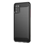 Gigapack Samsung Galaxy A02s (SM-A025F) szilikon telefonvédő (közepesen ütésálló, szálcsiszolt, karbon minta) fekete