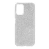Gigapack Samsung Galaxy A03s (SM-A037F) szilikon telefonvédő (műanyag belső, csillogó hátlap) ezüst
