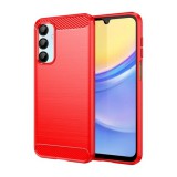 Gigapack Samsung Galaxy A16 4G (SM-A165)  szilikon védő (ütésállóság, légpárnás sarok, szálcsiszolt, karbon minta) piros