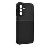 Gigapack Samsung Galaxy A17 5G (SM-A176) szilikon telefonvédő (ütésállóság, mágneses, bőr hatású hátlap, csíkos) fekete
