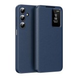 Gigapack Samsung Galaxy A17 5G (SM-A176)  tok álló (aktív flip, oldalra nyíló, smart view cover) sötétkék