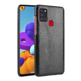 Gigapack Samsung Galaxy A21s (SM-A217F) műanyag telefonvédő (bőr hatású, krokodilbőr minta) fekete