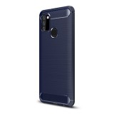 Gigapack Samsung Galaxy A21s (SM-A217F) szilikon telefonvédő (közepesen ütésálló, szálcsiszolt, karbon minta) sötétkék