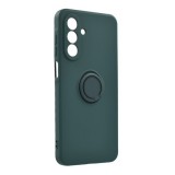Gigapack Samsung Galaxy A26 5G (SM-A266) szilikon telefonvédő (tartógyűrű, plüss belső, mágneses, kameravédő) sötétzöld