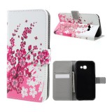 Gigapack Samsung Galaxy A3 (2017) SM-A320F tok álló (Flip, oldalra nyíló, virág minta) fehér