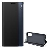 Gigapack Samsung Galaxy A32 (SM-A326) tok álló, textil hatású (aktív Flip, oldalra nyíló, Smart View Cover) fekete