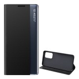 Gigapack Samsung Galaxy A33 (SM-A336) tok álló, textil hatású (aktív Flip, oldalra nyíló, Smart View Cover) fekete