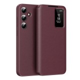 Gigapack Samsung Galaxy A36 5G (SM-A366)  tok álló (aktív flip, oldalra nyíló, smart view cover) bordó