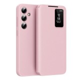 Gigapack Samsung Galaxy A36 5G (SM-A366)  tok álló (aktív flip, oldalra nyíló, smart view cover) rózsaszín