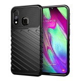 Gigapack Samsung Galaxy A40 (SM-A405F) szilikon telefonvédő (közepesen ütésálló, csíkos, dombor minta) fekete