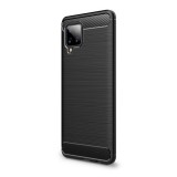 Gigapack Samsung Galaxy A42 (SM-A425F) szilikon telefonvédő (közepesen ütésálló, szálcsiszolt, karbon minta) fekete
