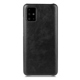 Gigapack Samsung Galaxy A51 műanyag telefonvédő (bőr hatású, fekete)