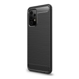Gigapack Samsung Galaxy A52s (SM-A528) szilikon telefonvédő (közepesen ütésálló, szálcsiszolt, karbon minta) fekete